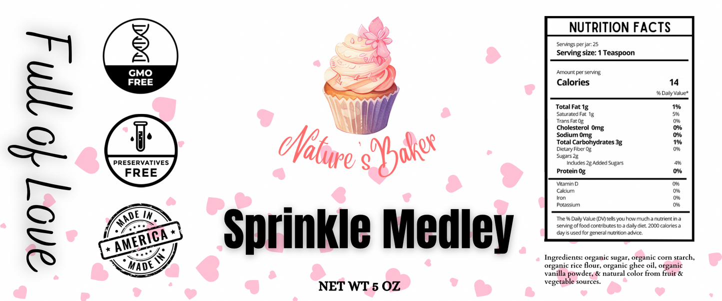 🩷 Full of Love Medley Sprinkles - 5oz - Nature’s Baker